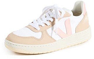The classic Veja style...I love the soft tan and pale, pale pink of these. They do take a bit to break-in, but they are not only a comfy option in a classic court shoe style, but they're also sustainably made. Two thumbs up