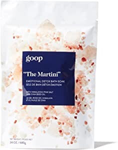 These "The Martini" bath salts from goop are clinically proven to relieve stress + detoxify the body. It’s made of pharmaceutical-grade Epsom salts, chia-seed oil, passionflower, valerian root, myrrh, Australian sandalwood & wild-crafted frankincense. Sounds amazing to me.