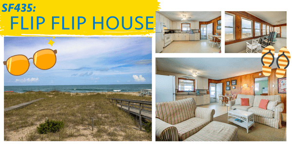 Image collage of Carolina Beach vacation rental Flip Flop House.