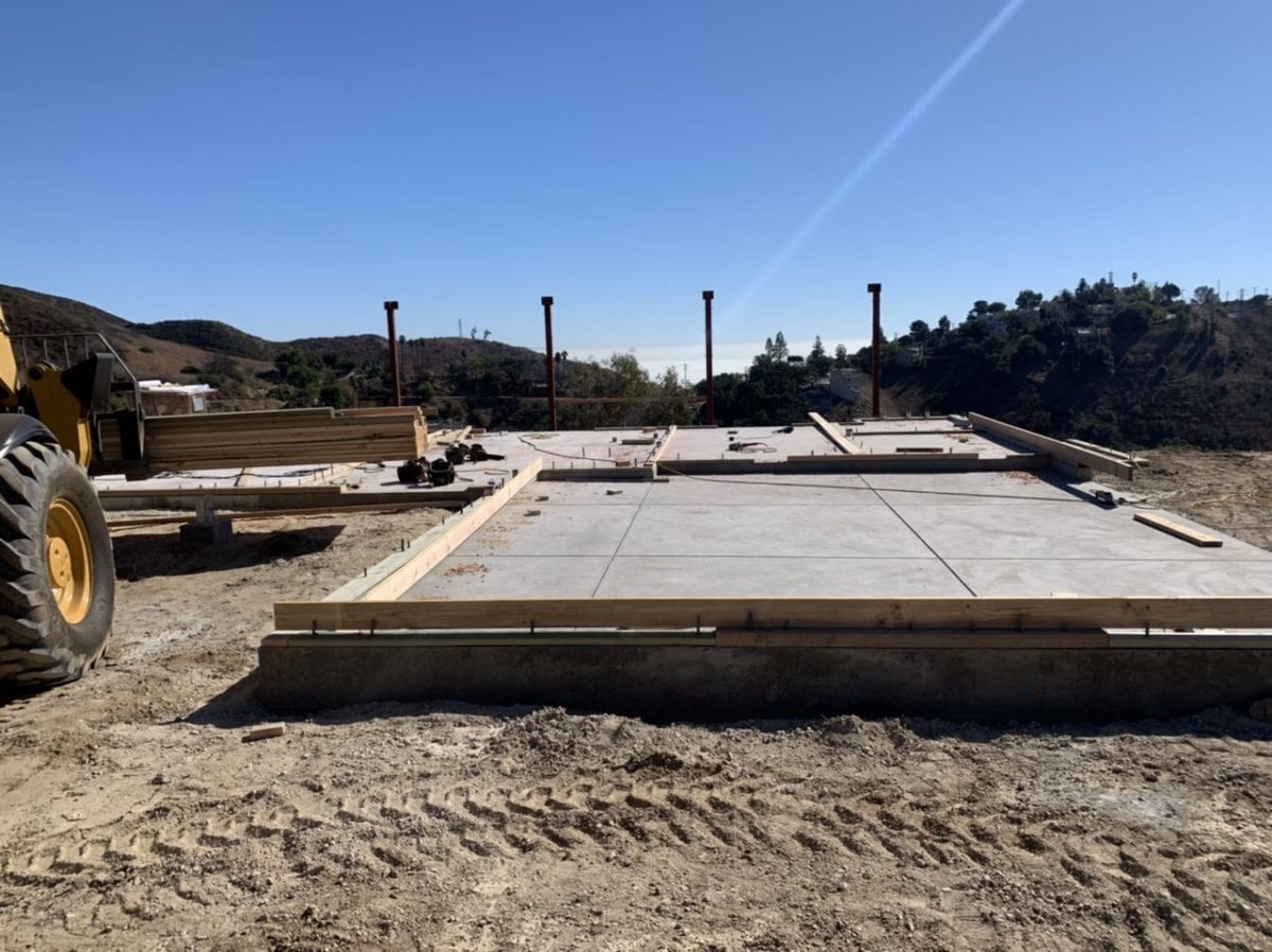Foundation pour at construction in Malibu